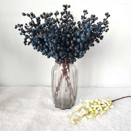 Decorative Flowers 5 Fork Artificial Red Berry Simulated Bean Branch Foam Fruit Hanging Table Decoration & Accessories