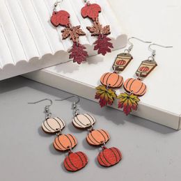 Dangle Earrings FishSheep Thanksgiving Vintage Acrylic Pumpkin Drop For Women Resin Long Earring Jewellery Gifts