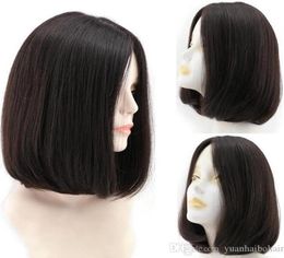 Bob Kosher Wigs Black Colour High Quality Wigs 12A Finest Mongolian Virgin Human Hair Silky Straight 4x4 Silk Base Jewish Wig Fast 6078485