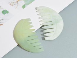 Nature Jade Comb Massage Spa Head Therapy Treatment On Gua Sha Board Scalp Massager Hair Brushes2686478