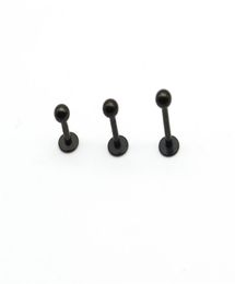 Black Labret Ring Lip Stud Bar Steel 16 Gauge Popular Body Jewelry liage Tragus Piercing Chin Helix Wholesa6407058