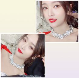 Luxurious Full Crystal Fashion Woman Neck chain Chokers Necklaces Shining Trendy Clavicle charm Zircon Jewellery Wedding Party19959004