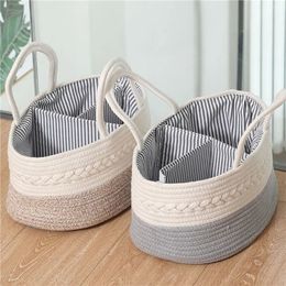 Multifunctional Travel Out Portable Mommy Bag Cotton Rope Diaper Storage Baby Basket 240102