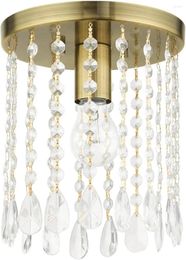 Pendant Lamps Livex Lighting 1 Light Antique Brass Petite Flush Mount 8 X 9.25