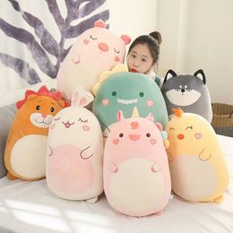 Squish Toy Animal Kawaii Unicorn Dinosaur Lion Soft Big Pillow Buddy Stuffed Cushion Valentine's Gift For Kids Girl 231229