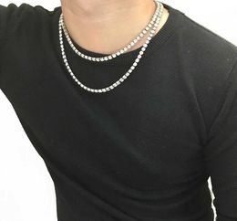 Necklace Designer Graduated Tennis Necklaces Single Ice Chain Luxury Diamond Jewellery Titanium Steel Men and Women Love Newlyweds W2073656