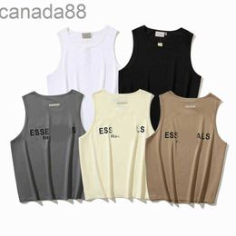 Designer Men Women Sleeveless Vest Summer Ess Tshirt White Black Letter Printing T-shirt Clothing Spray Letter Short Sleeve F0g Mens 06BO