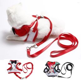 Dog Apparel Vest Chest Strap Evening Dress Set Print Bow Tie Soft Breathable Pet Rope Cat Collars Fast