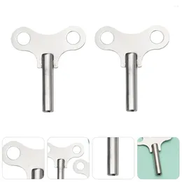 Clocks Accessories 2 Pcs Clock Key Hair Scrunchies Professional Winding Keys Major Wind-up Steel Tool Wrench For