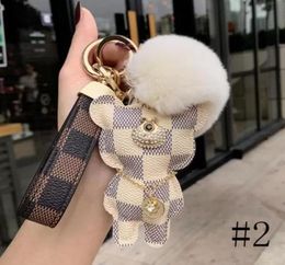 brand Keychains Designer Cartoon Key Chain With Box Mono Accessories car Key Ring Leather Letter Pattern Christmas Gift To Her Pur3451258