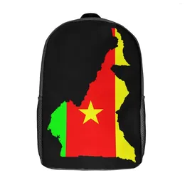 Backpack 17 Inch Shoulder Cameroon Map Flag Secure Top Quality Cosy Schools Infantry Pack