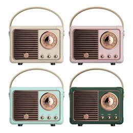 Mini Size Retro Bluetooth Speaker Vintage Radio Receiver Portable Classical Speakers Desktop Decoration Travel Music Player 240102