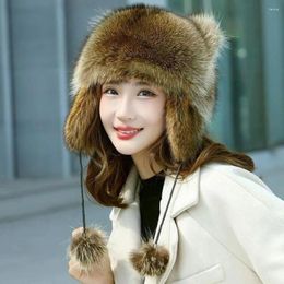 Berets Women Winter Hat Raccoon Shape Thermal For Adults Children Cute Warm Comfortable Headwear Weather