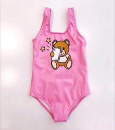 Summer Girls Cartoon Bear One-Pieces Bikini Swimsuit Kids Toddlers Bathing Suits Baby Girl Beach Swimwear Swimming Wear7751003