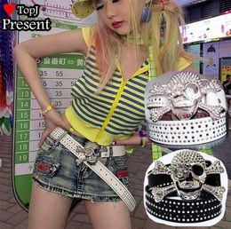 Gothic Harajuku Punk Lady Men Belts Rivet Women hip pop Strap Vintage Woman skull bling gift 2207127144176