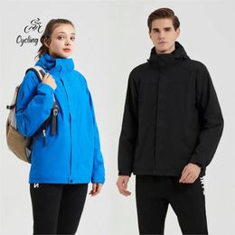 Cycling City Outdoor Two-piece Jacket Winter Fleece Thickened Warm Cycling Jacket Waterproof Windproof Detachable Hooded Jacket240102