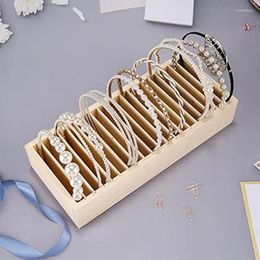 Jewelry Pouches 1 PCS Headband Holder Hairband Storage Display Box Wood Scrunchie Organizer For Girls Stand