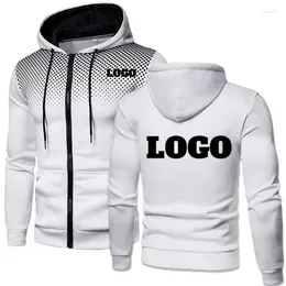 Men's Hoodies Custom Logo Hooded Sweatshirt Casual Autumn Men Clothing Customised Printed Zip Hoodie Sweater Y2k Street Wear Tops 2024