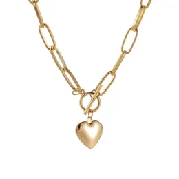 Pendant Necklaces Alloy Necklace Lady Jewellery Fashion Women Chain With Love Heart Clavicle For Party Wedding Travel