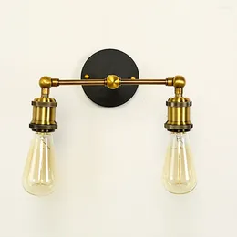 Wall Lamps Vintage Retro Industrial LED Lamp Sconces Abajur Bedroom Loft Bathroom Iron Copper 2 Sides Lights Apliques Pared