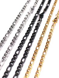 1828039039 silver gold black choose 5pcs lot in bulk gold stainless steel NK Chain link necklace Jewellery for women men gi9619974