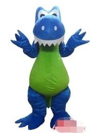 Costumes Custom Blue tooth dinosaur dragon mascot costume Character Costume Adult Size free shipping