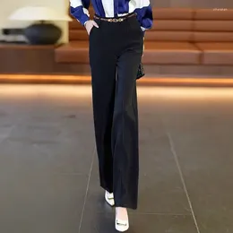 Women's Pants Work Wide Leg White Baggy Brown Black Tailoring Straight Clothing Loose Solid Trousers For Woman Office 90s Summer