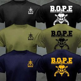 Men's T-Shirts Brazil BOPE Elite Special Force T Shirt Black Navy Beige Cotton O-Neck Summer Short Sleeve Casual Mens T-shirt Plus Size S-6XL Q230102