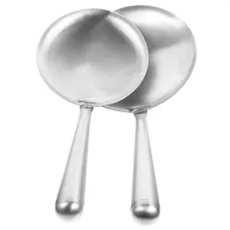 Spoons 2 Pcs Gravy Tofu Brain Banquet Stainless Steel Ladle Rice Scoop 201 Convenient