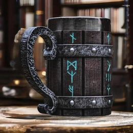 Mugs Viking Barrel Design Beer Mug Double Wall Drinking Cup Stein With Stainless Steel Large Capacity Liner Coffee Accessories