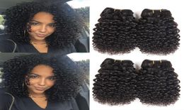 Brazilian Virgin Hair 4 Bundles Short Kinky Curly Human Hair 9A Peruvian Malaysian Indian Curly Hair Weave Natural Color 50gpcs T7606656