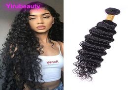 Brazilian Virgin Hair Deep Wave One Bundle Human Hair Extensions 1030inch Curly Bundles Natural Black Brazilian Cambodia Hairs7142449