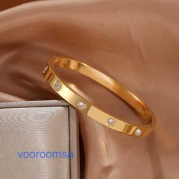 High Quality Carter 18k Gold Holiday Gift Bracelet Jewellery Korean rose gold full diamond buckle bracelet minority design sense of net With Original Box Pan