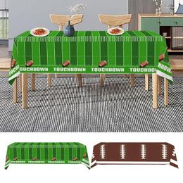 Table Cloth 2 Pcs Football Field Printed Mat Durable Waterproof Grass Runner Rectabgular Cover Decor