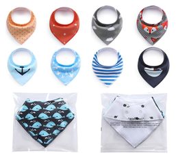 Baby Bibs Triangle scarf Cotton Cartoon Child Bandana Bib Babador Dribble Bibs Newborn Slabber Absorbent Cloth4466073