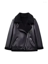 Women's Leather Autumn Jacket Women Faux Jackets 2024 Coat Outerwear Female Long Sleeve Warm