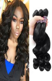 Ishow Virgin Hair Extensions Weft Human Hair Bundles Loose Wave Whole Peruvian Weave for Women All Ages Natural Black 828inch921457489417