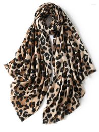 Scarves Winter Women's Long Casual Style Acrylic Material 2024 Fashion Leopard Print Warm Scarf