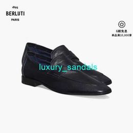 BERLUTI Mens Dress Shoes Leather Oxfords Shoes Berluti Classic Mens Shoes Classic Handmade Business Elegant Leather Gentlemanly Soft and Comfortable Kangaro HBE2