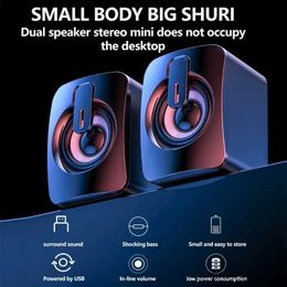 Computer Speakers USB Wired Speakers Mini Computer Speaker Stereo Sound Surround Loudspeaker for PC Laptop Notebook Speaker Dual Bass