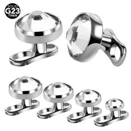 Rings 10pcs/20pcs/50pcs G23 Titanium Micro Dermal Anchor Top&base Micro Dermal Piercing Skinner Diver Surface Piercing Body Jewelry