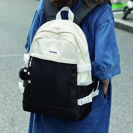 Backpack Black Nylon Women Teenagers Girls Preppy Style School Bag Student High Quality Rucksack Large Capacity Lady Mochila