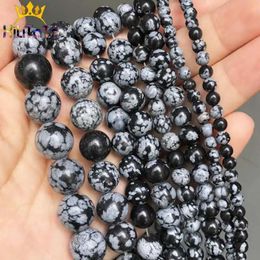 Necklaces Natural Stone Snow Flake Jaspers Beads Round Loose Spacer Beads for Jewelry Making Diy Bracelet Necklace 15inches 4/6/8/10/12mm