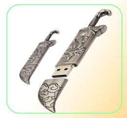 Real Capacity 16GB128GB USB 20 Metal Sword Model Flash Memory Stick Storage Thumb Pen Drive6627270