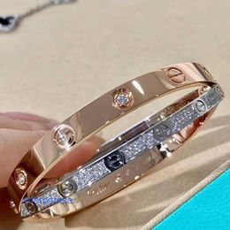 Top Quality Luxurys Designers bracelet Car tires's Women Charm Gold Rose LOVE Narrow Wide Full Diamond Sky Star Free Bracelet with Colour With Original Box