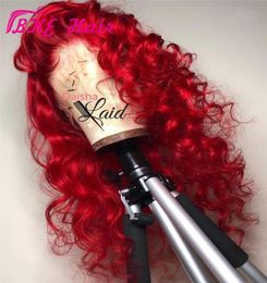 New red Colour Kinky Curly Wig Guleless full Lace Front synthetic Wigs For Black Women Pre Plucked With Baby Hair3436163