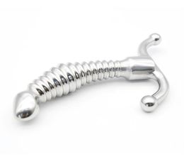 Male Female Stainless Steel Small Anal Plug Threaded Prostate Massager Unisex Short Metal Whorl Butt Stopper Sexy Toys DoctorMonal2186763