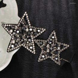 Hair Clips Korean Fashion Harajuku Shining Inlaid Rhinestone Pentagram Hairpin For Women Aesthetic Romantic Temperament Charms Accessories