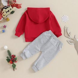 Clothing Sets Baby Boy Christmas Outfits Long Sleeve Letter Print Hoodie Sweatshirt Trousers Set Toddler Xmas Winter Clothes