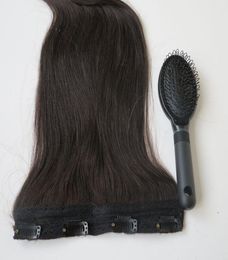 80g 20 22inch Brazilian Clip in hair Extension 100 humann hair 1BOff Black Remy Straight Hair weaves 1pcsset comb1680050